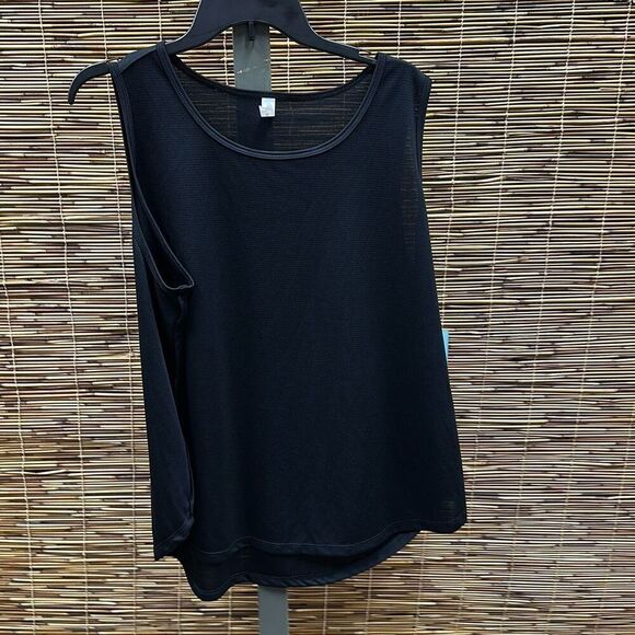 ID Ideology Plus Size Birdseye Mesh Tank Top, Created for Macy's - Deep Black Si - Picture 3 of 3